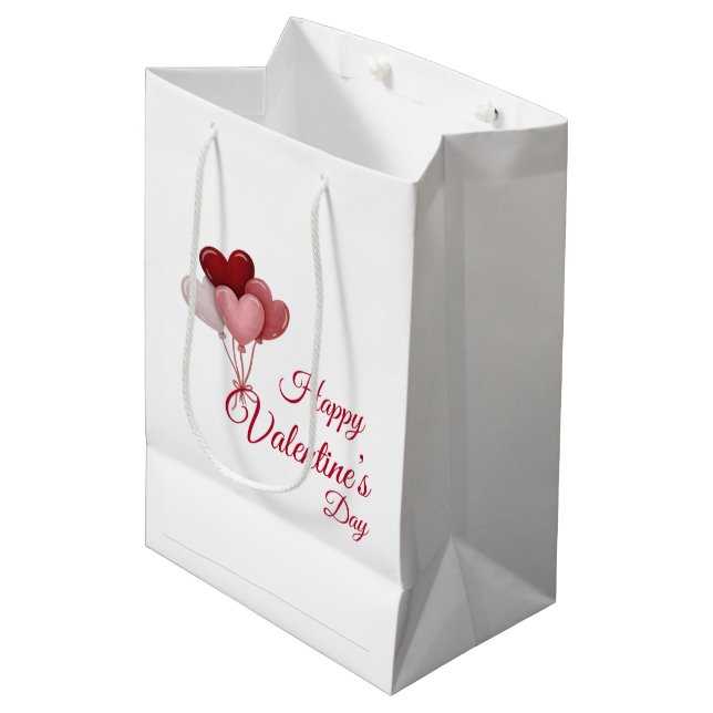 Sacola Para Presentes Média Valentine Love Card | Romantic for Him & Her (Frente inclinada)