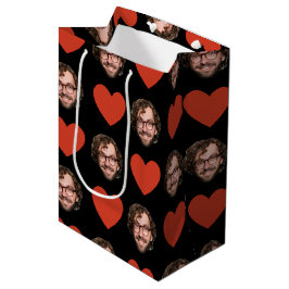Sacola Para Presentes Média Valentines Day Funny Custom Face Photo Love Heart