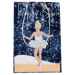 Sacola Para Presentes Média Valsa dos Flocos de Neve do Balé Nutcracker