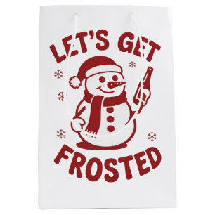 Sacola Para Presentes Média Vamos Ficar Gelados Boneco de Neve Cerveja Natal S
