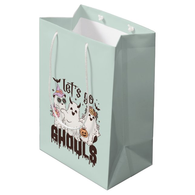 Sacola Para Presentes Média "Vamos Ghouls" Trick ou Tratar ou (Verso inclinado)