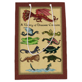 Sacola Para Presentes Média Variedade de criaturas draconianas