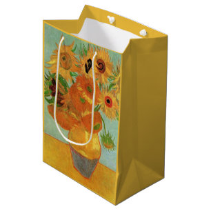 Sacola Para Presentes Média Vaso com Doze Girassóis por Vincent van Gogh