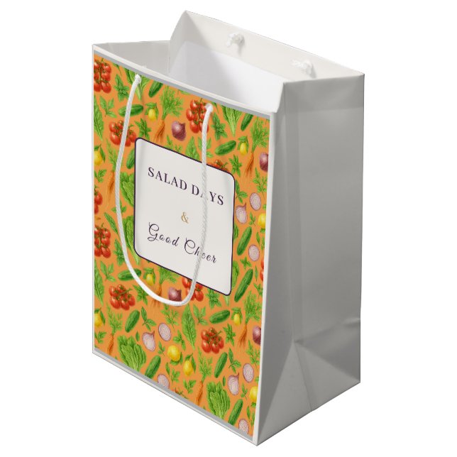 Sacola Para Presentes Média Vegetable Garden Gift Bag — Clementine (Frente inclinada)