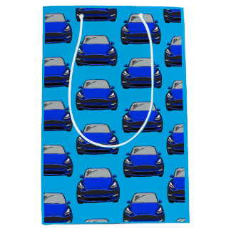 Sacola Para Presentes Média Veículo elétrico azul SUV