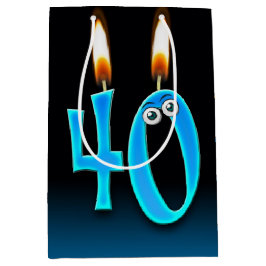Sacola Para Presentes Média Velas aniversário de 40 anos