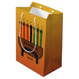 Sacola Para Presentes Média Velas de Kwanzaa