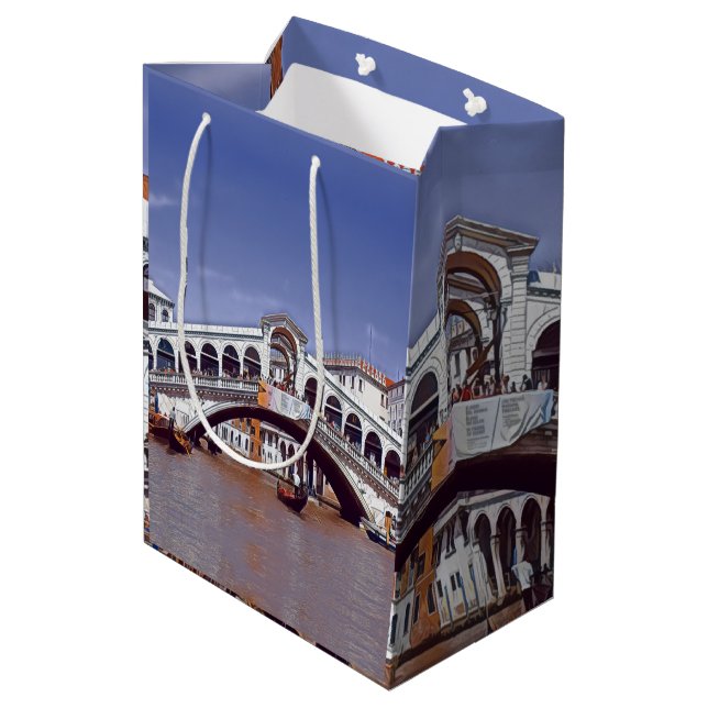 Sacola Para Presentes Média Veneza - RIALTO BRIDGE - (Verso inclinado)