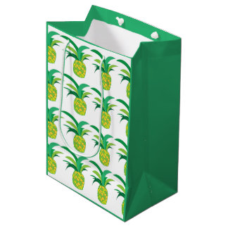 Sacola Para Presentes Média Verão de Abacaxi Tropical Abacaxi