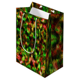 Sacola Para Presentes Média Verde colorido, amarelo a vermelho, com efeito de 