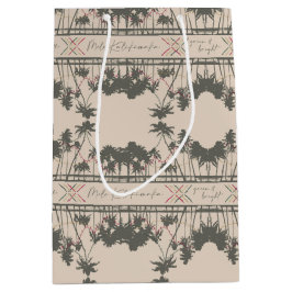 Sacola Para Presentes Média Verde e Brilhante, Natal do Estilo Havaiano