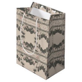 Sacola Para Presentes Média Verde e Brilhante, Natal do Estilo Havaiano