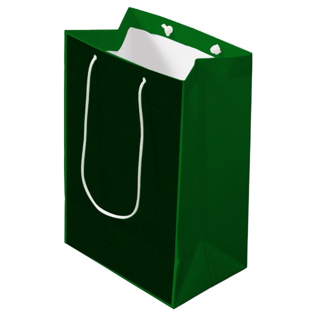 Sacola Para Presentes Média Verde escuro texturizado (Frente inclinada)