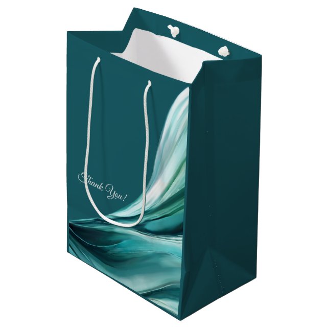 Sacola Para Presentes Média Verde Moderno e Chic-Emerald (Frente inclinada)