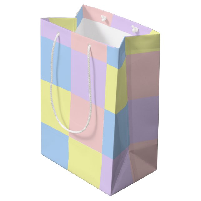 Sacola Para Presentes Média Verificadores de Primavera de Pastel (Verso inclinado)