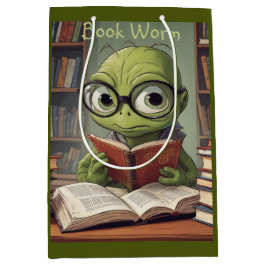 Sacola Para Presentes Média Verme de Livro