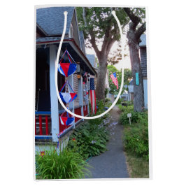 Sacola Para Presentes Média Vermelho, Branco e Azul - Vineyard de Martha