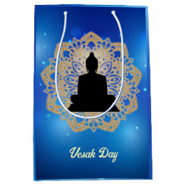 Sacola Para Presentes Média Vesak Day Buddha e Mandala Vaisakha Purnima