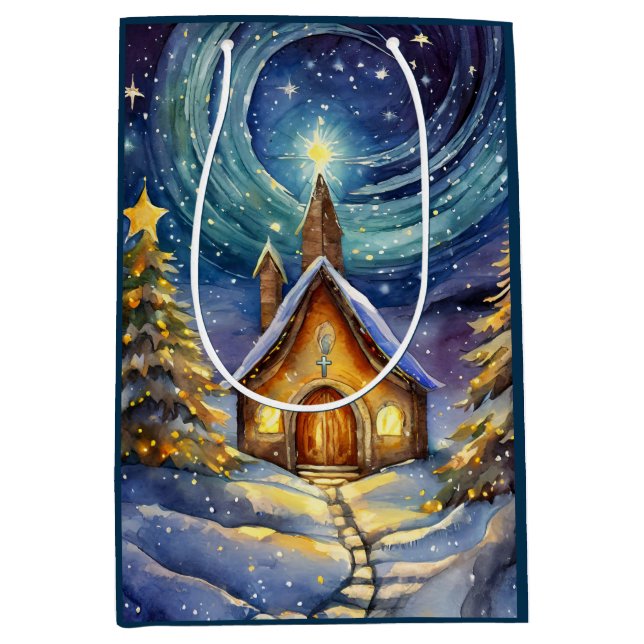 Sacola Para Presentes Média Véspera de Natal (Frente)