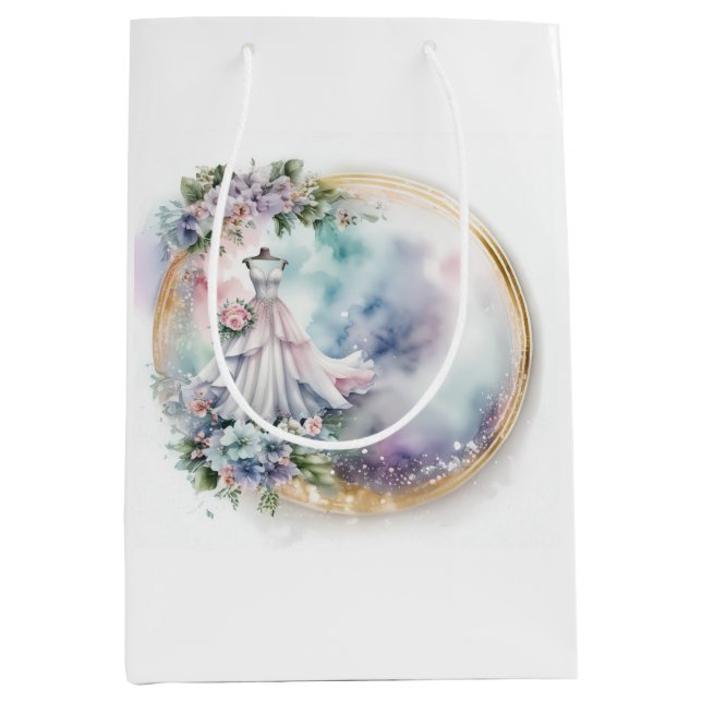 Sacola Para Presentes Média Vestido de Noiva Chá de Panela (Frente)