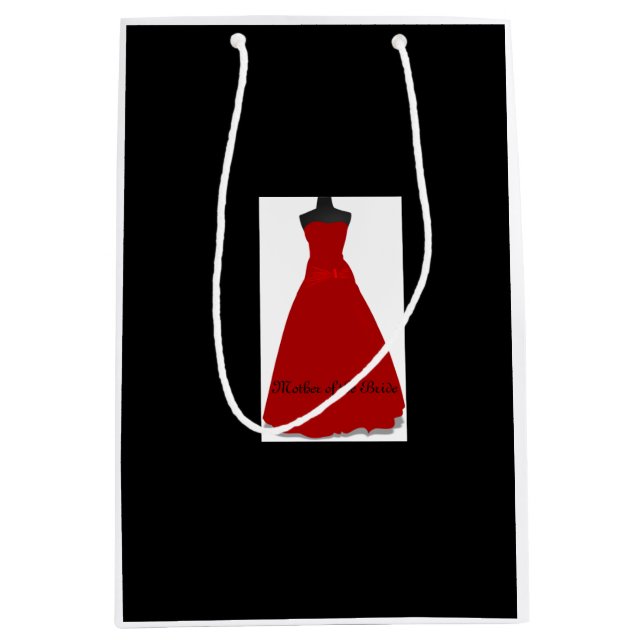 Sacola Para Presentes Média Vestido de Noiva Elegante Mãe da Noiva Preto  (Frente)