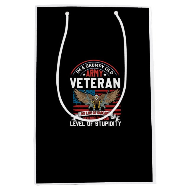 Sacola Para Presentes Média veterano do exército (Frente)