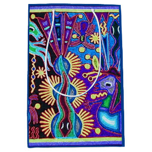 Sacola Para Presentes Média Viagem tribal maia mexicano de Boho da arte de
