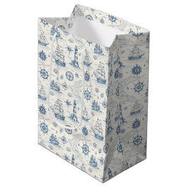 Sacola Para Presentes Média Vida Costeira Oceanos Azul