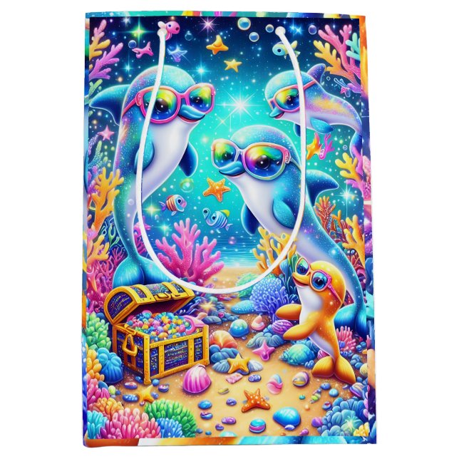 Sacola Para Presentes Média Vida marinha (Frente)