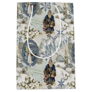 Sacola Para Presentes Média Vignette vitoriano do Blues de inverno
