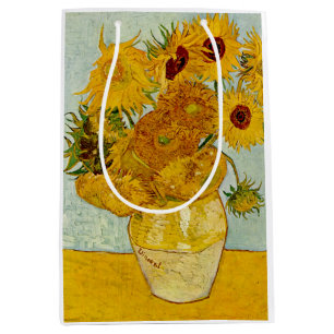 Sacola Para Presentes Média Vincent Van Gogh 12 Girassóis Impressionista