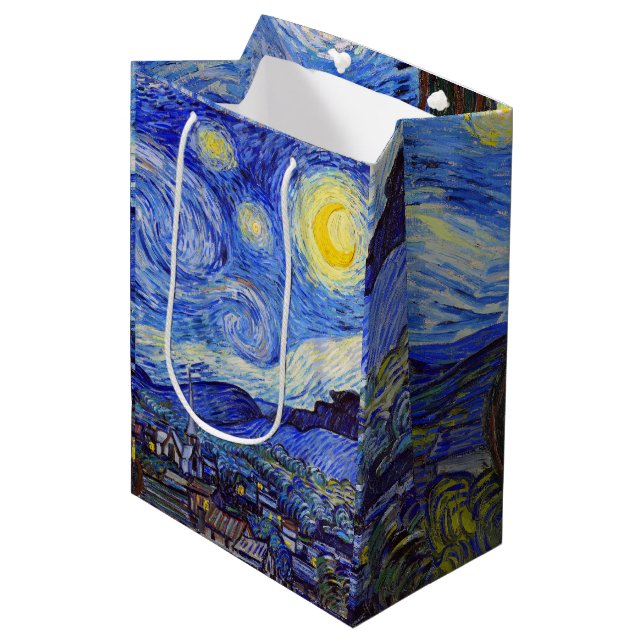 Sacola Para Presentes Média Vincent van Gogh, ” Starry night ” (Frente inclinada)