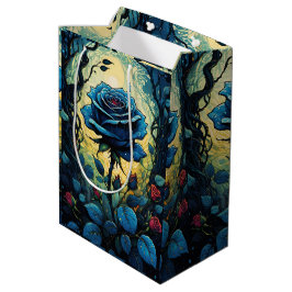 Sacola Para Presentes Média Vinhas Rosa azuis 1