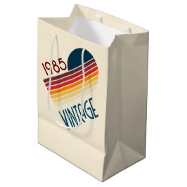 Sacola Para Presentes Média Vintage 1985 Retro Stripe Sun