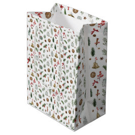 Sacola Para Presentes Média Vintage Christmas Gift Bag