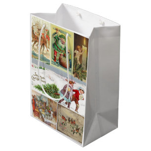 Sacola Para Presentes Média Vintage de Bagagens de Presentes de Natal