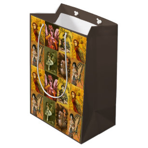 Sacola Para Presentes Média Vintage Decorative Figura Gift Bag