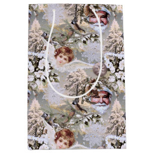 Sacola Para Presentes Média Vintage Holiday Dreams