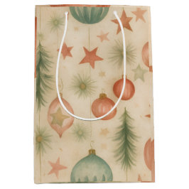 Sacola Para Presentes Média Vintage Ornament Gift Bag