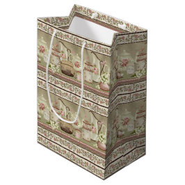 Sacola Para Presentes Média Vintage Peach Tea & Rosa Gift Bag