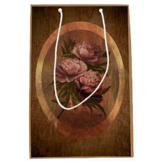 Sacola Para Presentes Média Vintage Peonies Medium Gift Bag