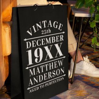 Sacola Para Presentes Média Vintage personalizada envelhecida em perfeição