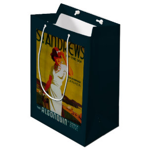 Sacola Para Presentes Média Vintage PosterEurope do Algonquin de St Andrews