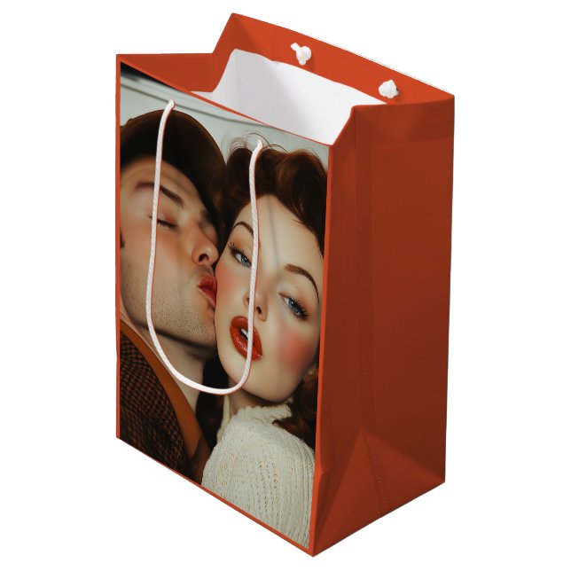 Sacola Para Presentes Média Vintage Romance (Frente inclinada)