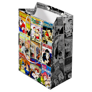 Sacola Para Presentes Média Vintage Romance - Colagem de Cobrir de BD