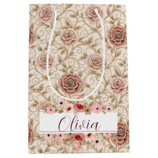 Sacola Para Presentes Média Vintage Rose Gift Bag