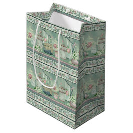 Sacola Para Presentes Média Vintage Tea & Rosa Gift Bag