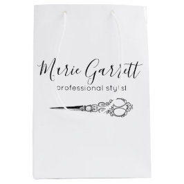 Sacola Para Presentes Média Vintage Tesoura Salon