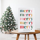 Sacola Para Presentes Média Vintage - Tipografia Colorida de Negrito Feliz Nat<br><div class="desc">Apresentamos as nossas Bagagens de presentes de Natal Merry Scandinavian, personalizadas e modernas, uma alegre e versátil adição à sua oferta de férias. Esses sacos de presentes combinam perfeitamente o design moderno com a essência aconchegante da higria escandinava, fazer-os da escolha perfeita para adicionar um toque de calor e estilo...</div>
