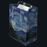 Sacola Para Presentes Média Vintage Van Gogh Na Noite Estrelada<br><div class="desc">Esta design inspira-se no óleo de 1889 de Vincent van Gogh na pintura de canvas chamada "A Noite Estrelada".</div>